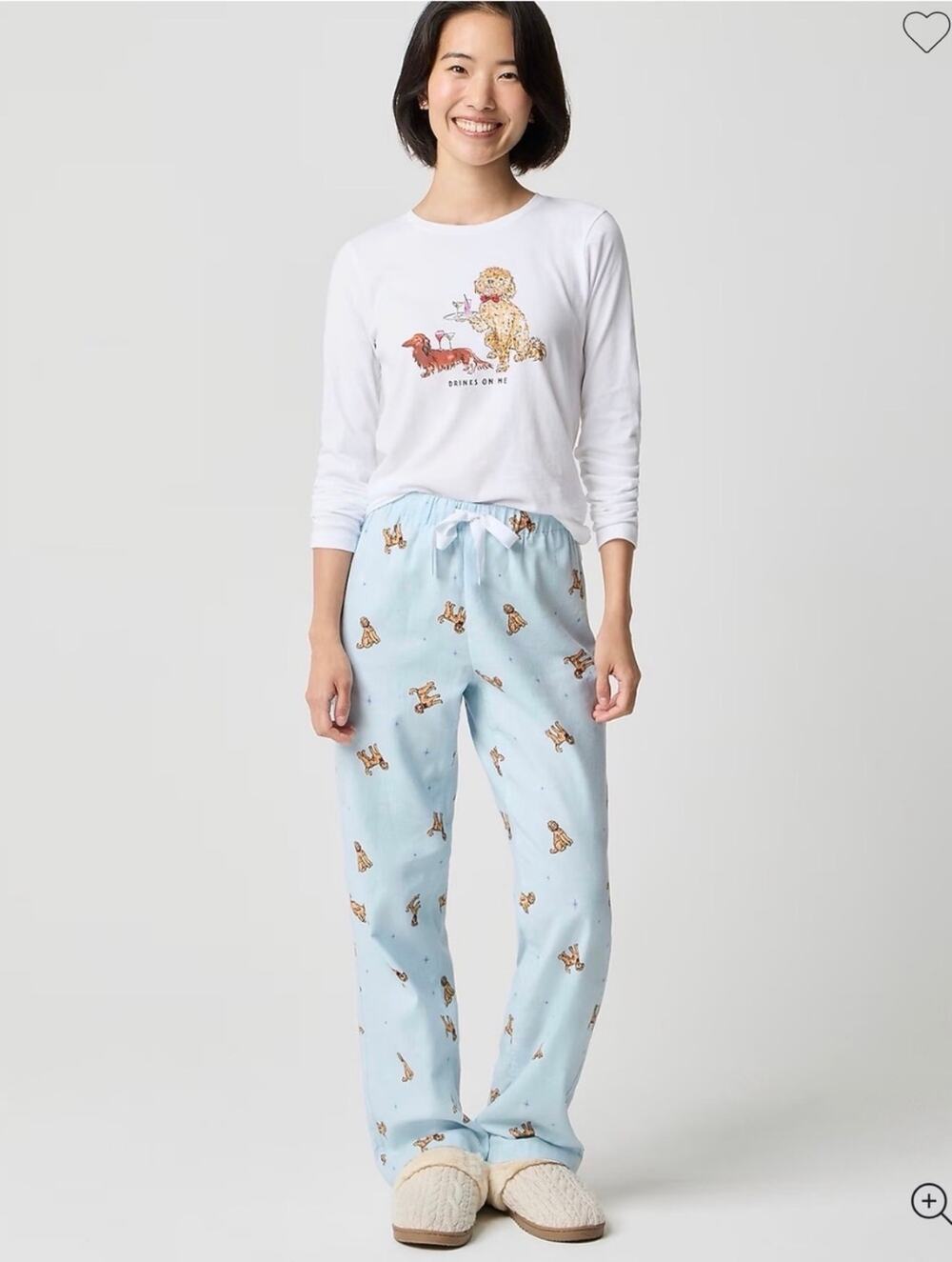 J. Crew Women's Flannel Pajama Pant Animal Print Elastic Waist Blue Size M NWT
